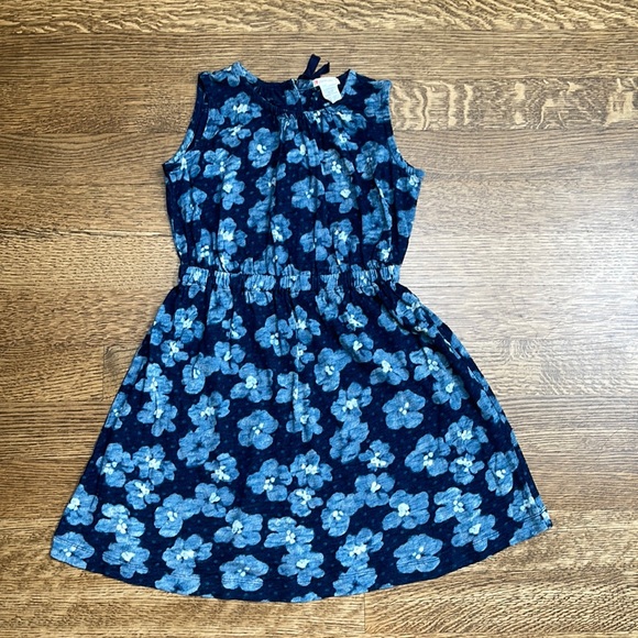 Girls Crew Cuts Blue Floral Dress - Picture 1 of 7